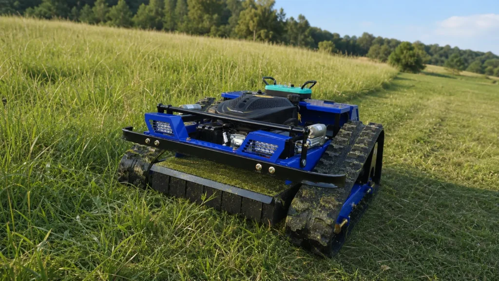 Remote Control Lawn Mower for Rough Terrain Guide qilin 500 mowing landscape