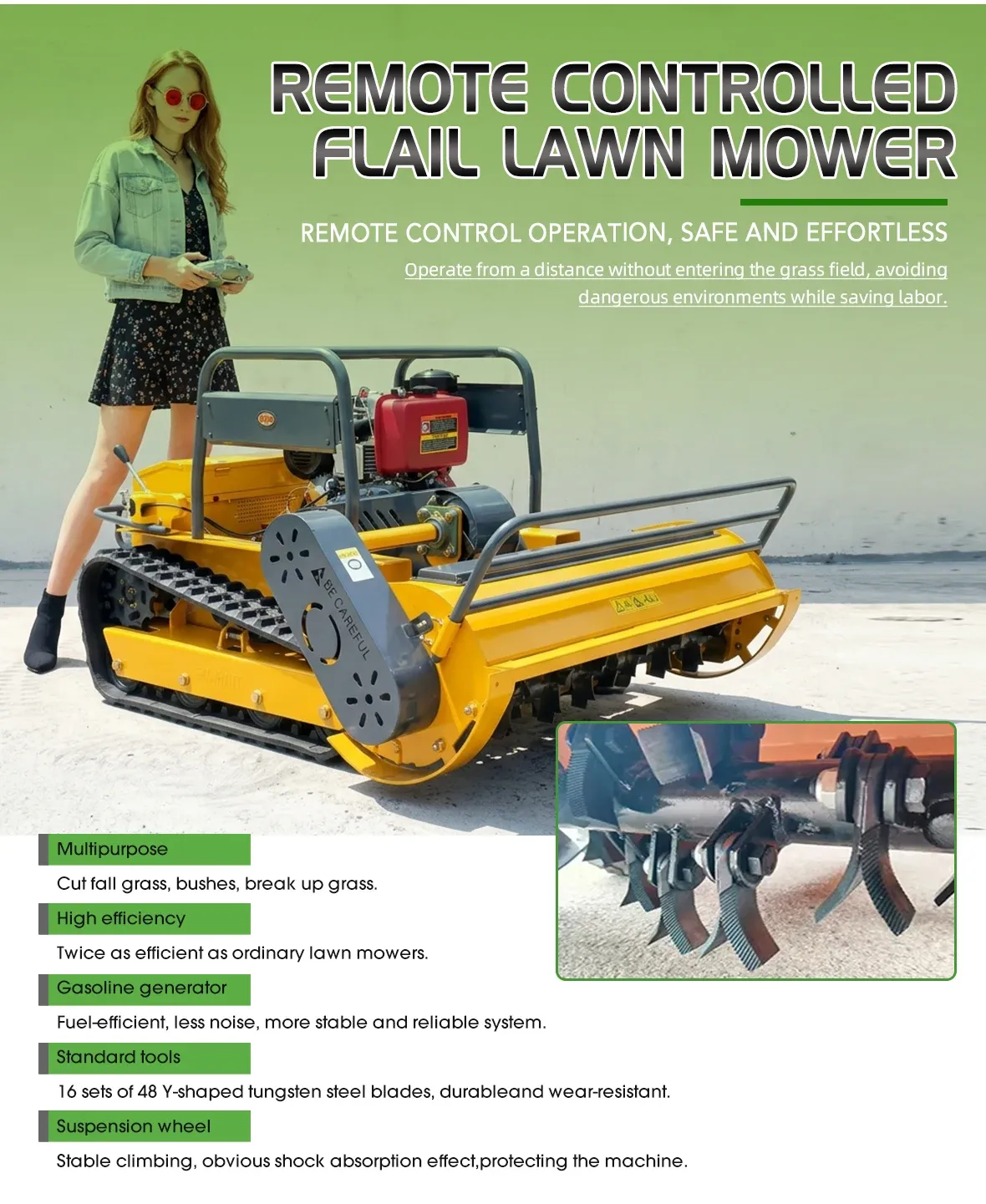 GRASS SHREDDER REMOTE-CONTROLLED