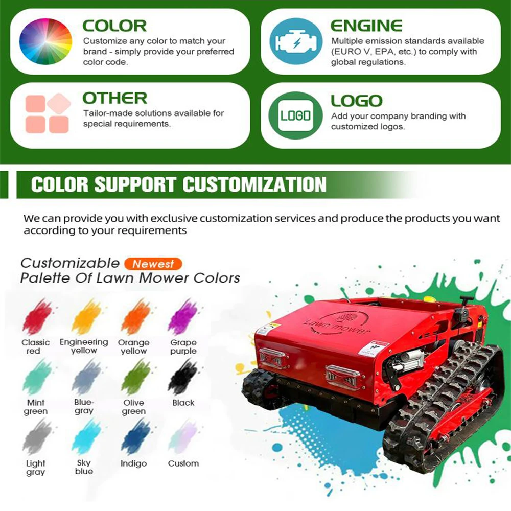 ytw 500l a hot sale zero turn remote control crawler lawn mower can be installed with self propelled lawn mower