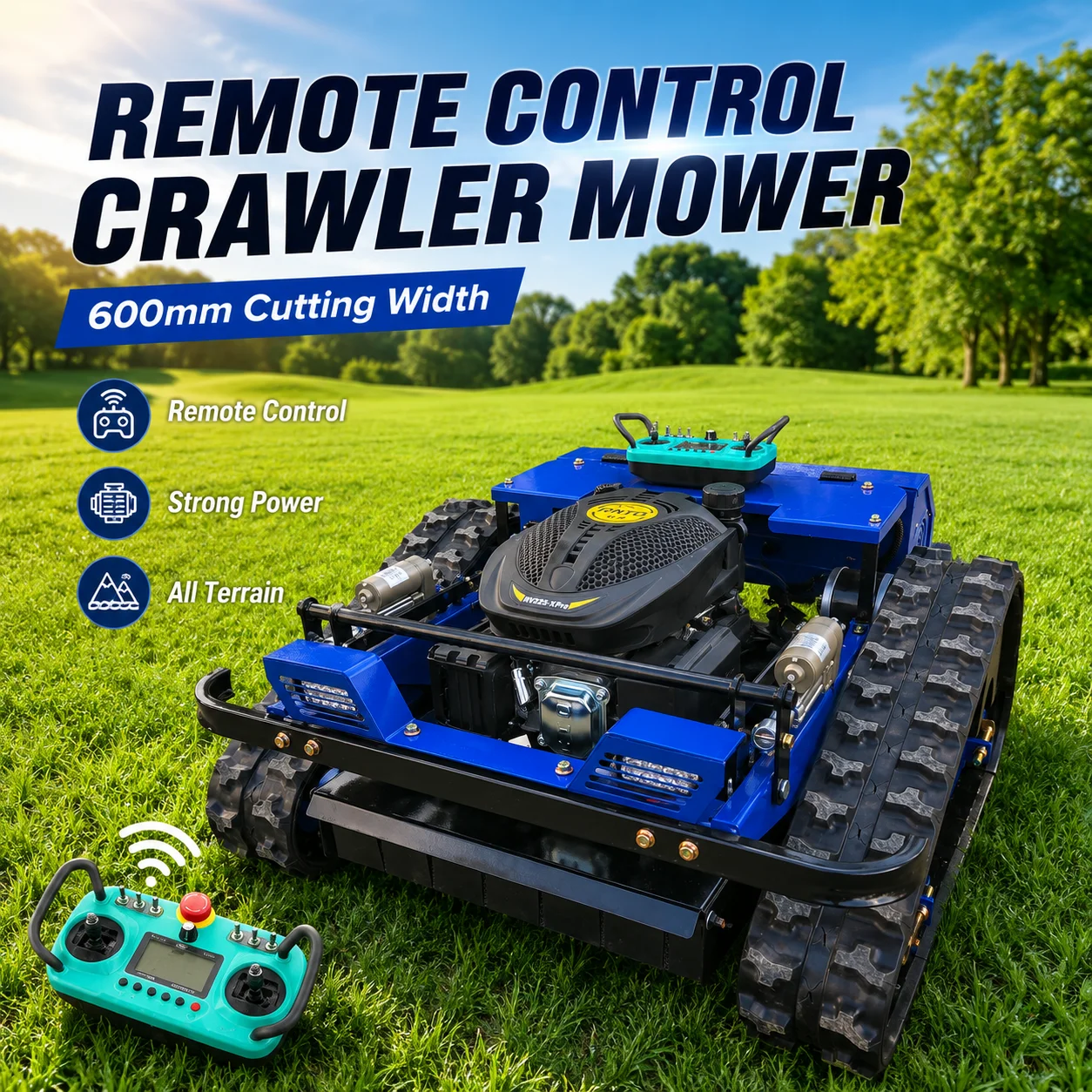 durable ytw 500l b remote control crawler brush cutter cutting width lawn mower for uneven terrain