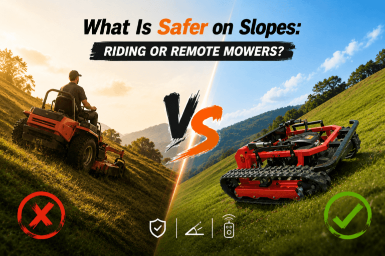 What Is Safer on Slopes: Riding or Remote Mowers?