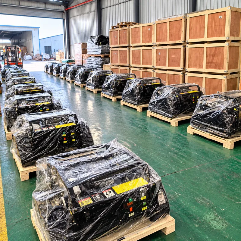 Wrapped mowers awaiting shipment