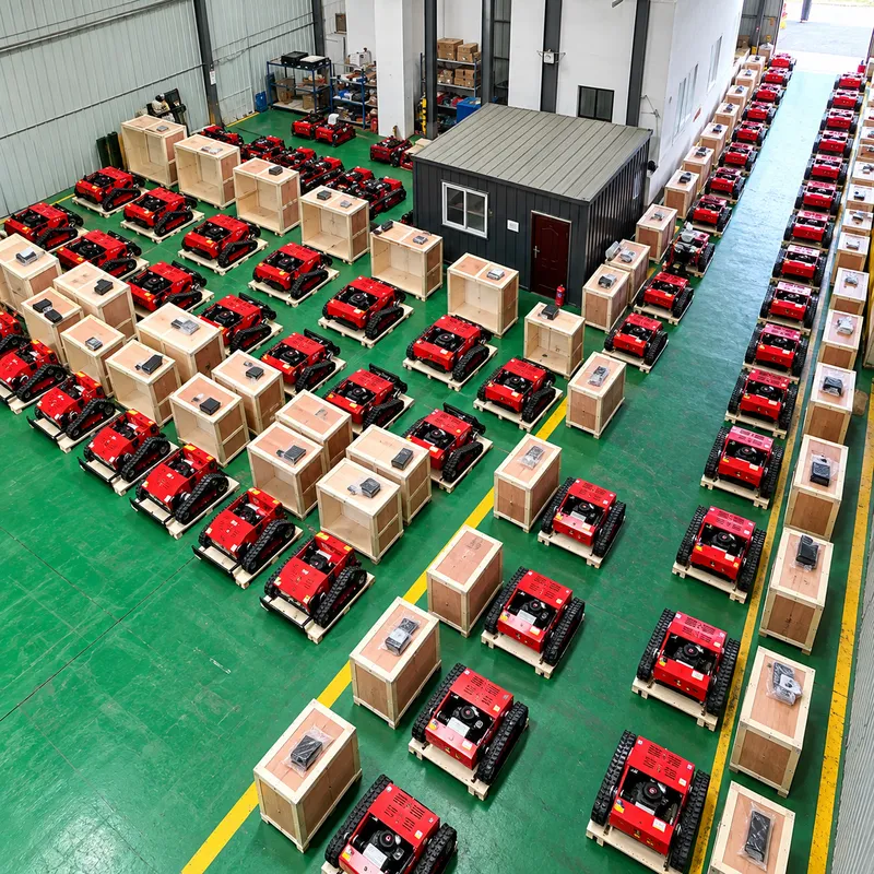 Mowers and export crates ready for dispatch